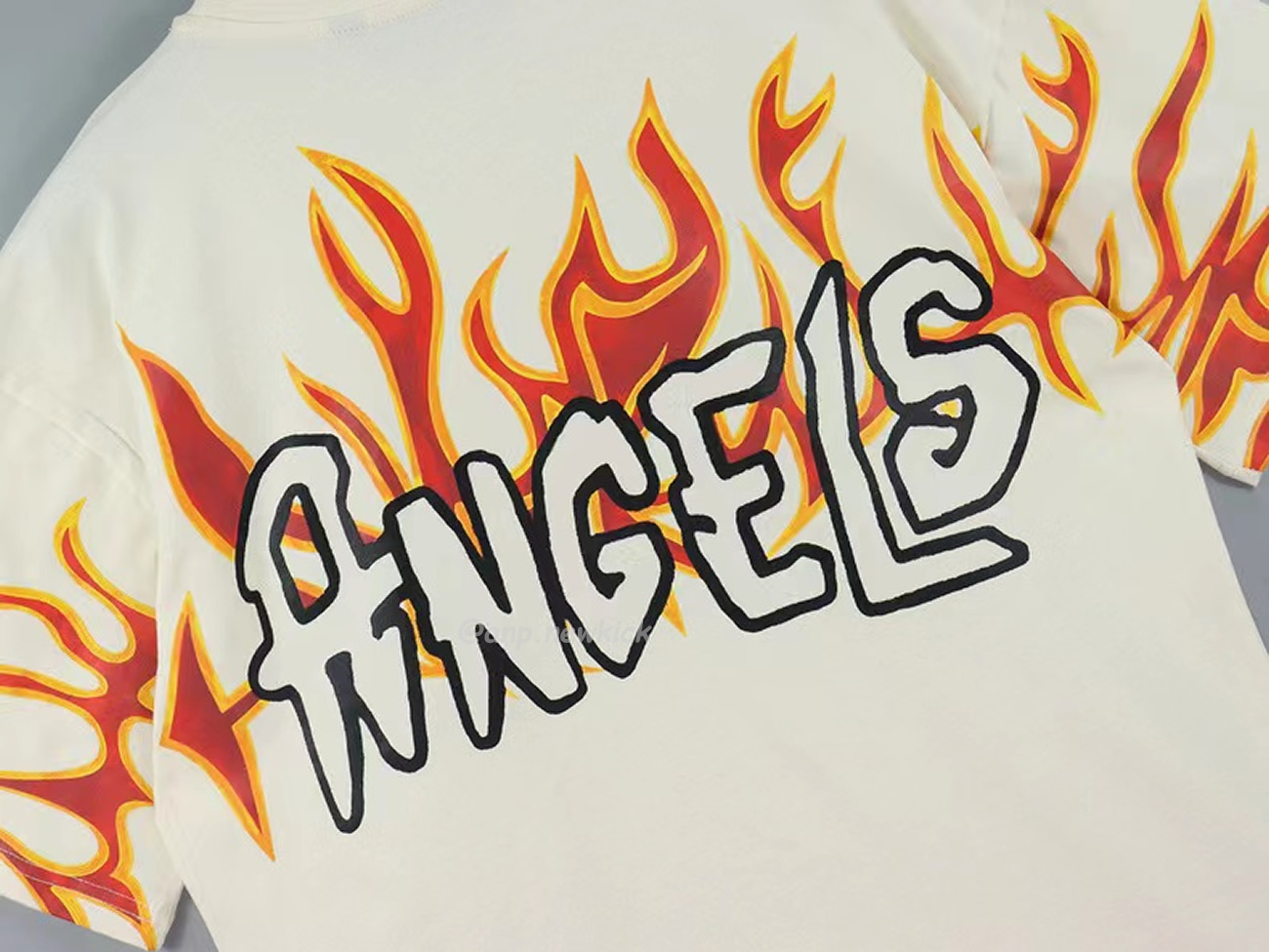 Palm Angels Graffiti Flame T Shirt Shorts Black White (19) - newkick.app